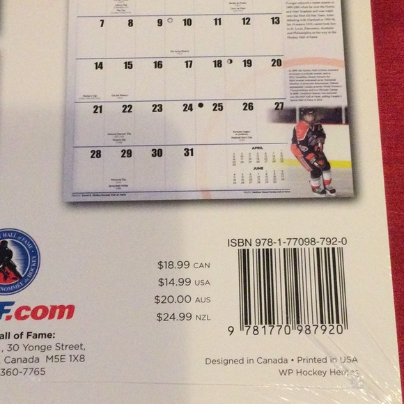 2017 Calendar of Hockey Hall of Fame 2016 Induction Ceremony - Picture 3 of 6